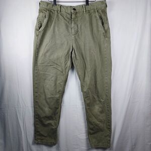 Zara Men’s Olive Green Chino Pants Size 32 Slim Fit Casual Trousers